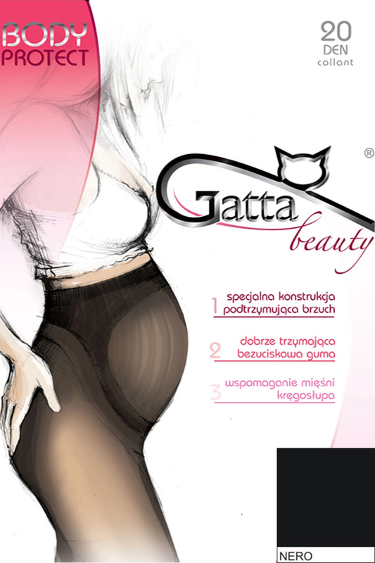 BODY PROTECT - Rajstopy ciążowe 20 DEN Gatta - nero