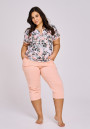 Piżama damska krótki rękaw, 3-4 spodnie 3166 S-S 24 Lana Taro