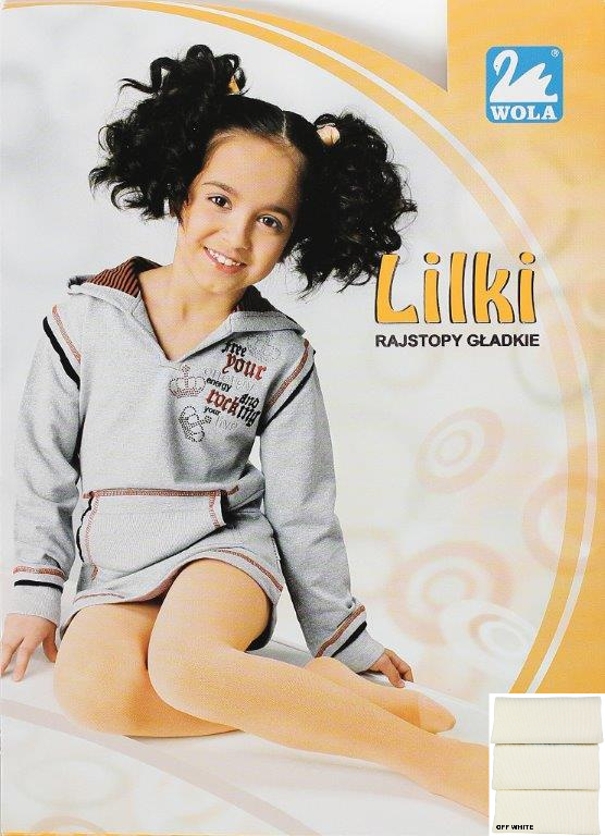 LILKI rajstopy dziecięce cienkie, gładkie 38004 Wola - off white