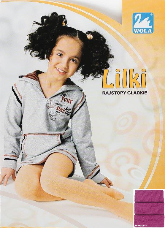 LILKI rajstopy dziecięce cienkie, gładkie 38004 Wola - purpura 87