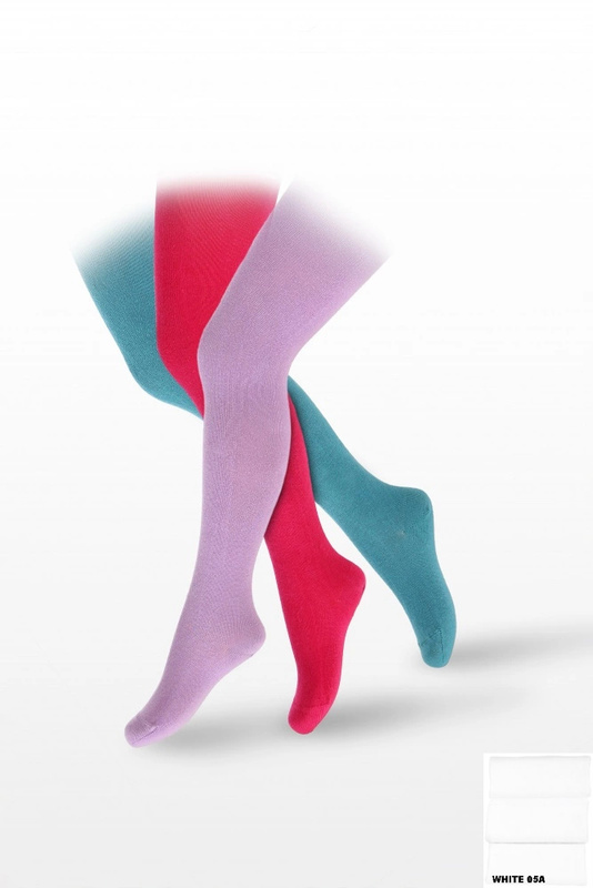 Rajstopy dziecięce gładkie 92-122 W2800007 Wola - white 05A