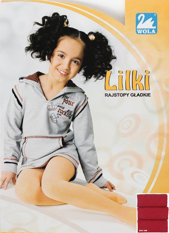 LILKI rajstopy dziecięce cienkie, gładkie 38004 Wola - red 30D