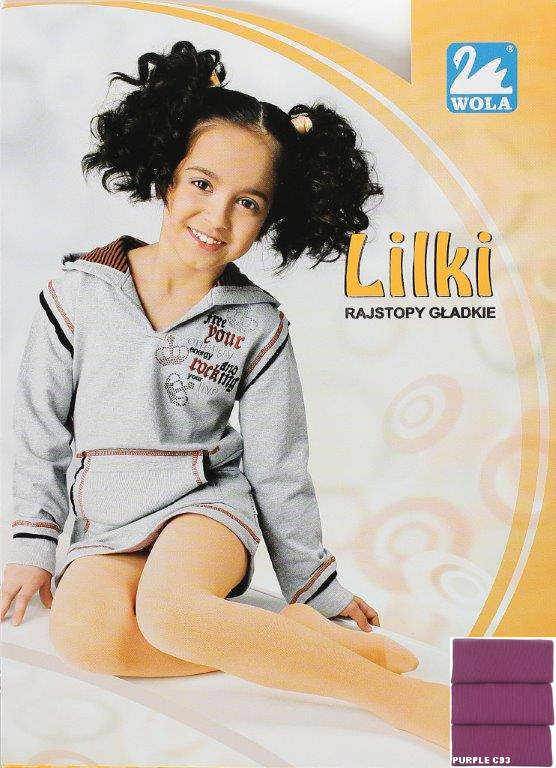 LILKI rajstopy dziecięce cienkie, gładkie 38004 Wola - purple C93