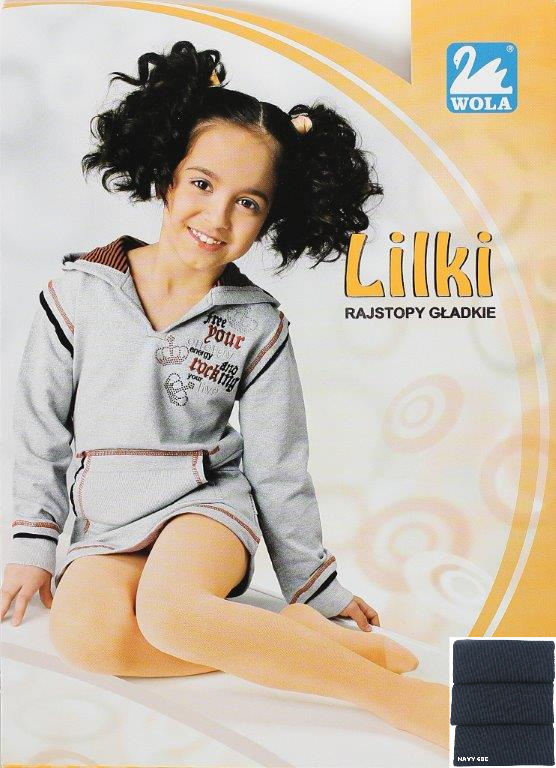 LILKI rajstopy dziecięce cienkie, gładkie 38004 Wola - navy 68E