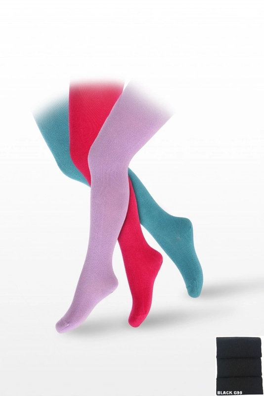 Rajstopy dziecięce gładkie 92-122 W2800007 Wola - black G95