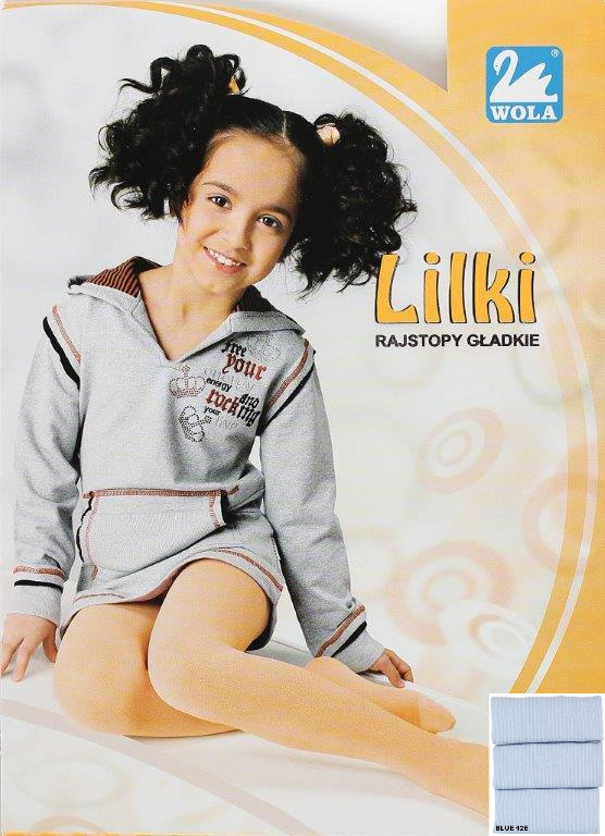 LILKI rajstopy dziecięce cienkie, gładkie 38004 Wola - blue 12