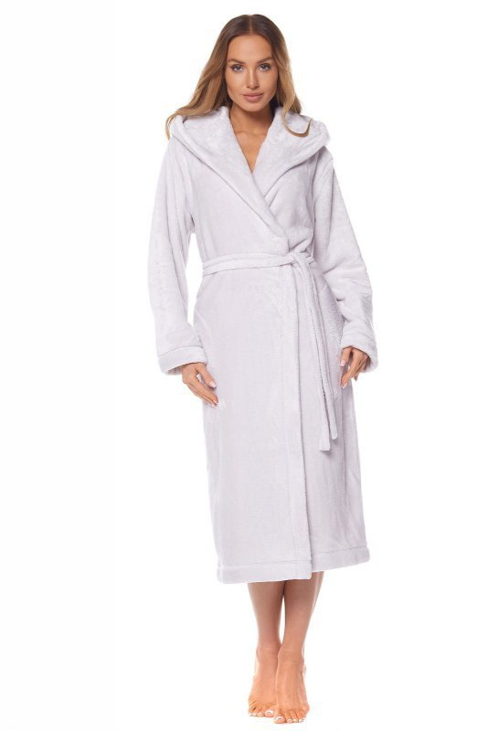 Szlafrok damski 2122 długi DOTKA perła L&L