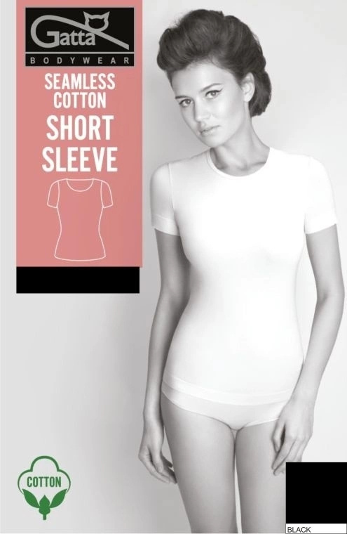 Koszulka damska Seamless Cotton Short Sleeve Gatta - czarny