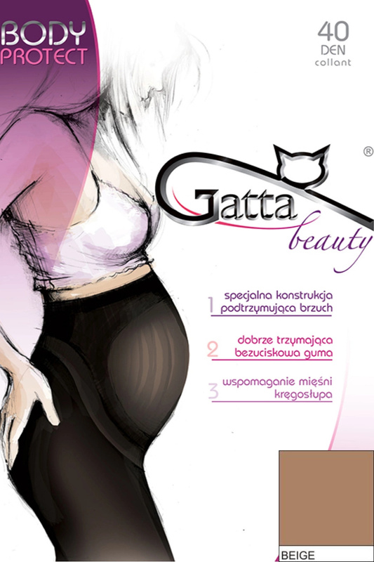BODY PROTECT - Rajstopy ciążowe 40 DEN Gatta - beige