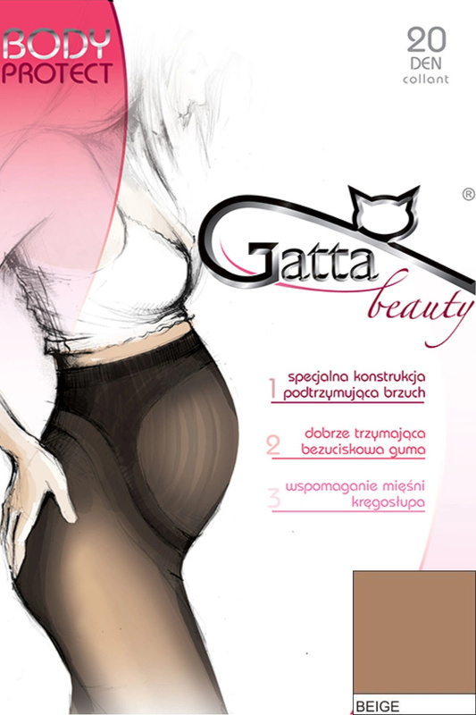 BODY PROTECT - Rajstopy ciążowe 20 DEN Gatta - beige