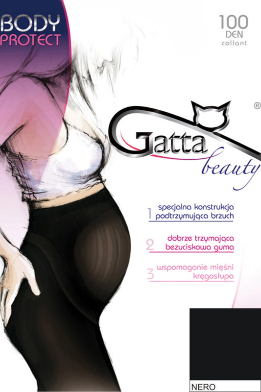 BODY PROTECT 100 - Rajstopy ciążowe 100 DEN Gatta - nero