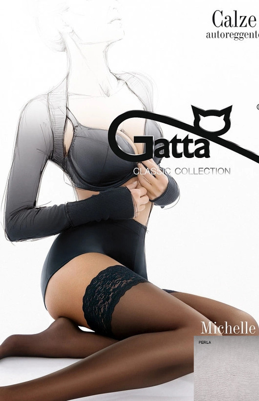 MICHELLE - Pończochy samonośne w.01 Gatta - perla