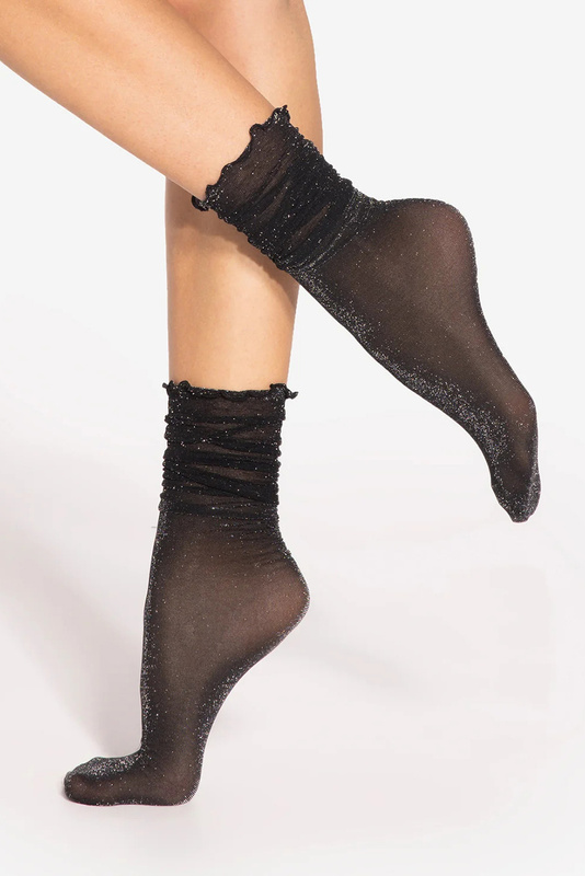 Skarpetki damskie rajstopowe Spring Vibes wz.08 nero-silver Gatta