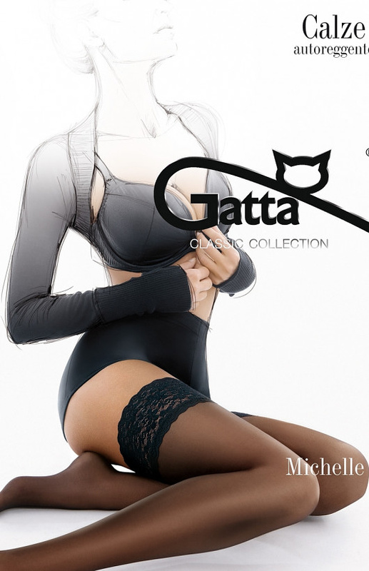 MICHELLE - Pończochy samonośne w.01 Gatta - off white