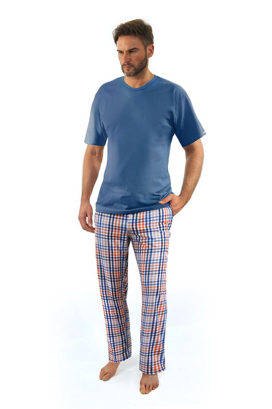 Piżama męska krótki rękaw, długie spodnie 2527/04 Sesto Senso