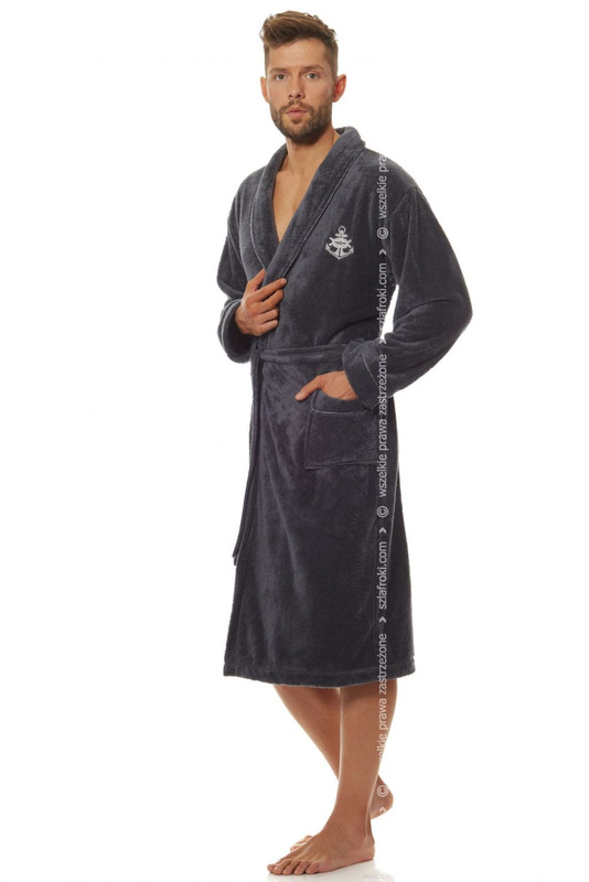 Szlafrok męski 2114 MARINE grafit L&L